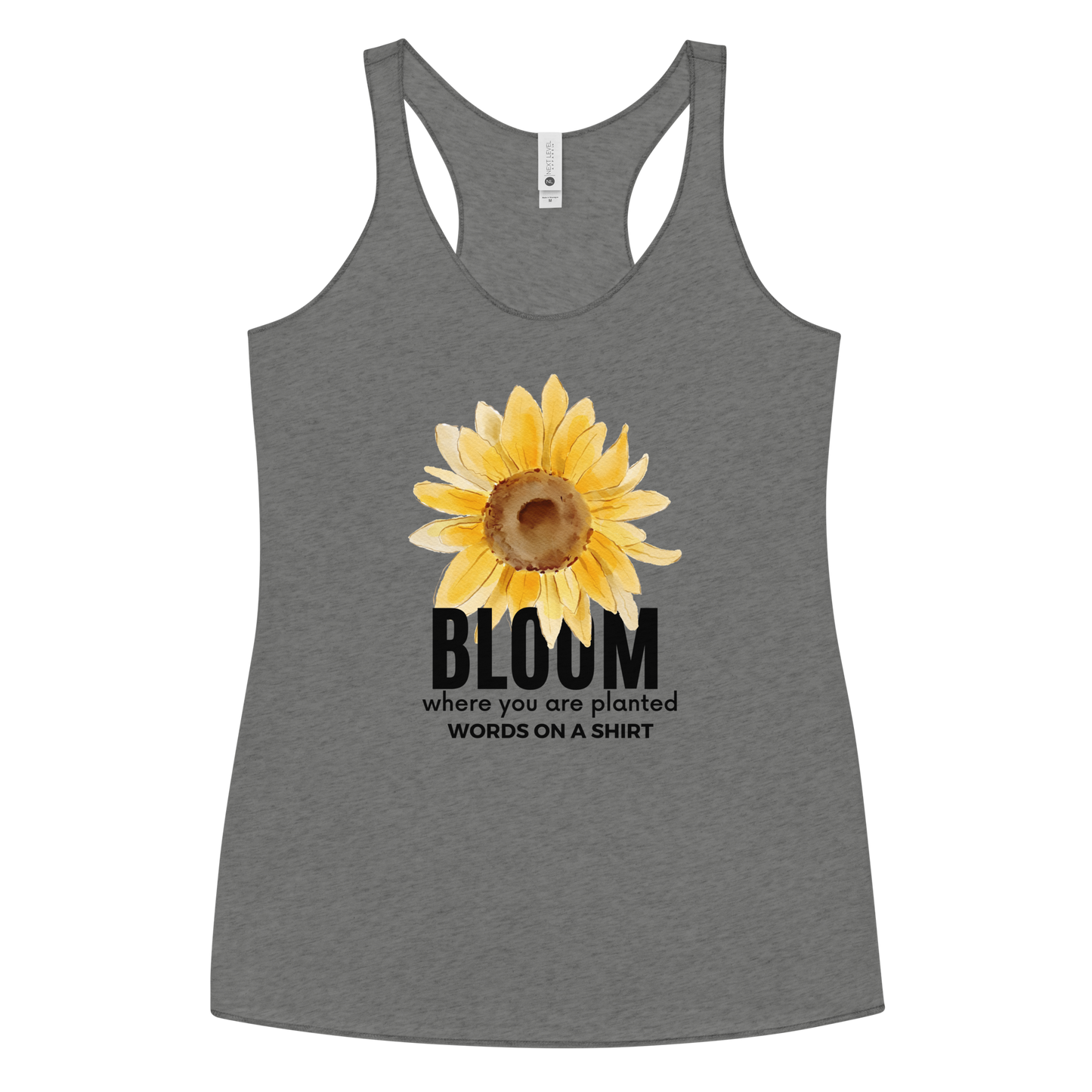 Shine brightly in this slim-fitting, super soft tank! Raw edge seams bring a touch of attitude, while the flattering cut encourages you to take a chance and Bloom Where You Are Planted!