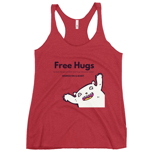 This tank is luxuriously soft, lightweight, and form-hugging with a flattering cut and raw seams for an added edge. Come and get your Free Hugs - no strings attached!