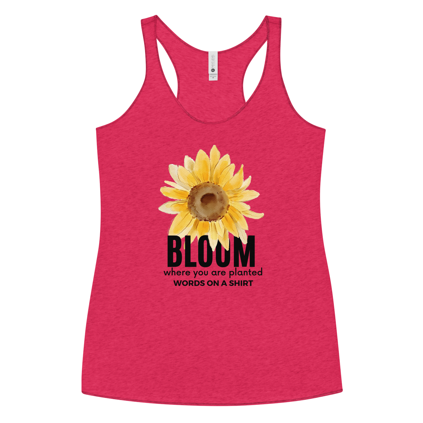 Shine brightly in this slim-fitting, super soft tank! Raw edge seams bring a touch of attitude, while the flattering cut encourages you to take a chance and Bloom Where You Are Planted!