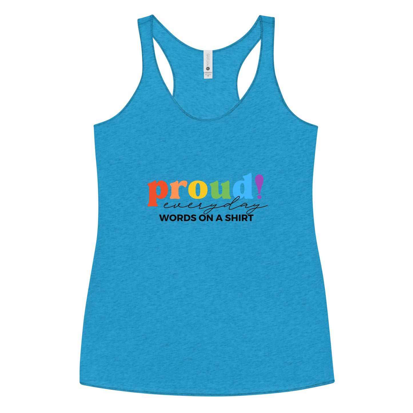 This tank top rocks a racecar-style back and hugs your bod just right. Plus, its raw edges add a lil' edge to your look. Go ahead, be proud every single day!