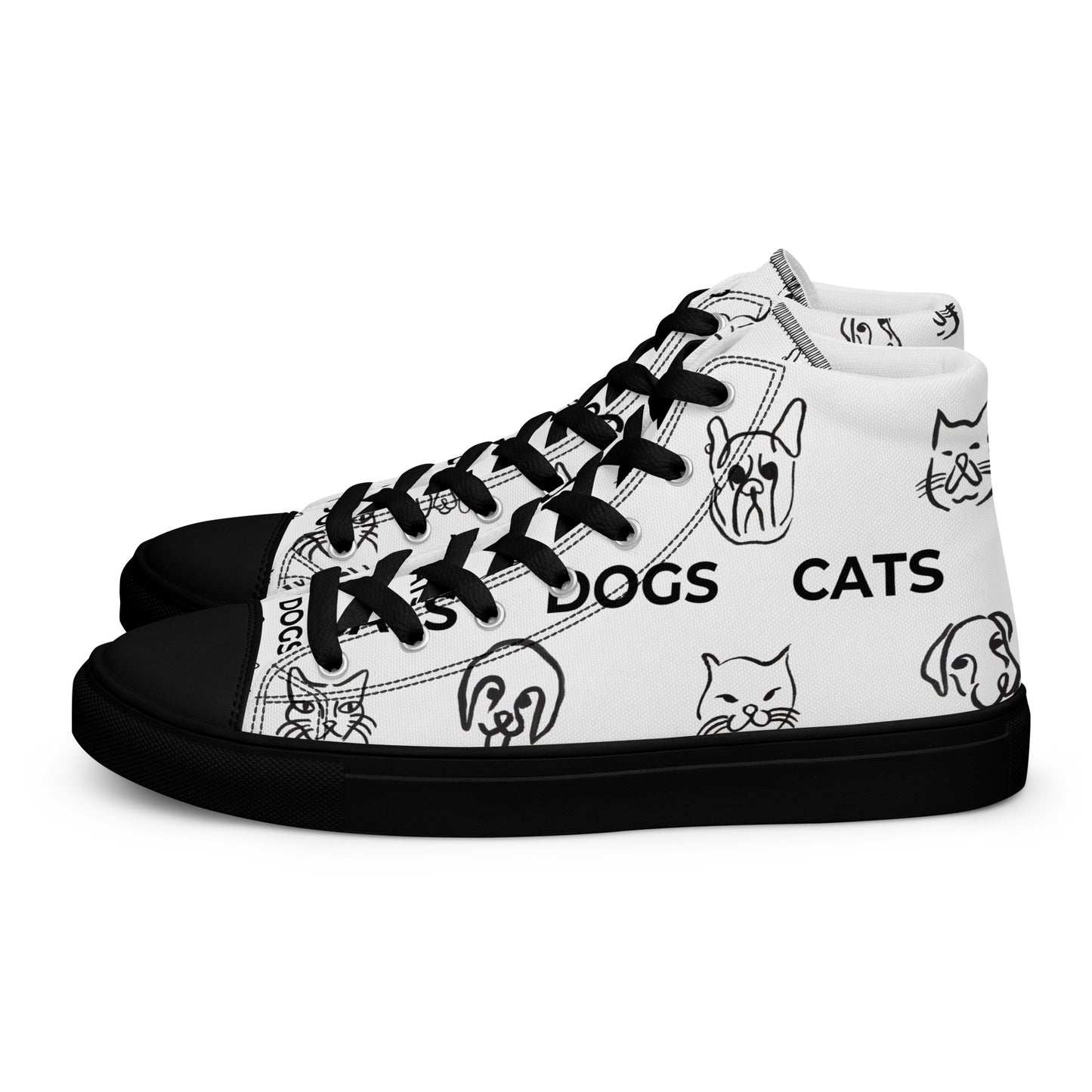 Elevate your footwear style with these High Top Canvas Shoes from Words On A Shirt. Handmade and full of personality, these trendy shoes are guaranteed to add a unique touch to any outfit. Get yours today with the Cat and Dog designs!