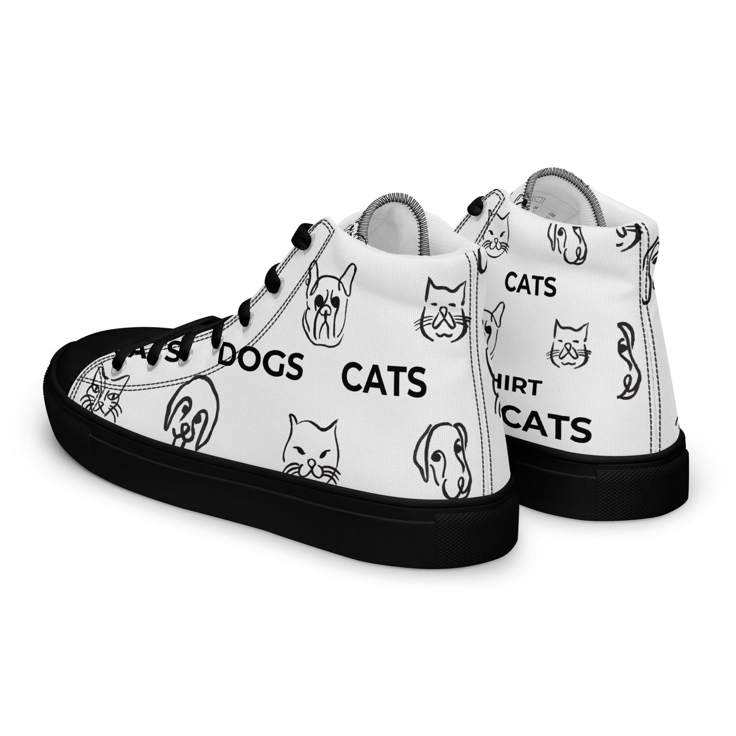 Elevate your footwear style with these High Top Canvas Shoes from Words On A Shirt. Handmade and full of personality, these trendy shoes are guaranteed to add a unique touch to any outfit. Get yours today with the Cat and Dog designs!