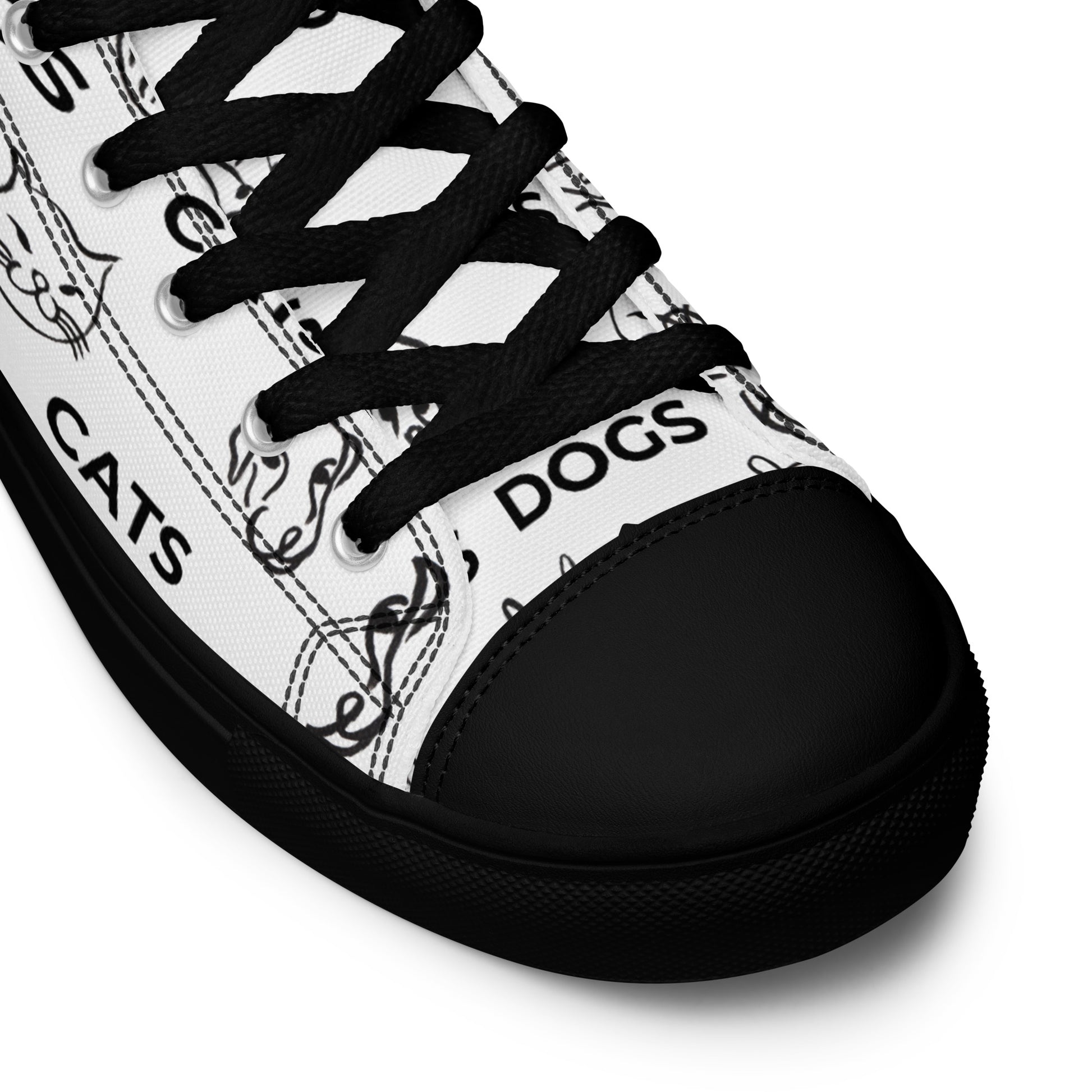 Elevate your footwear style with these High Top Canvas Shoes from Words On A Shirt. Handmade and full of personality, these trendy shoes are guaranteed to add a unique touch to any outfit. Get yours today with the Cat and Dog designs!