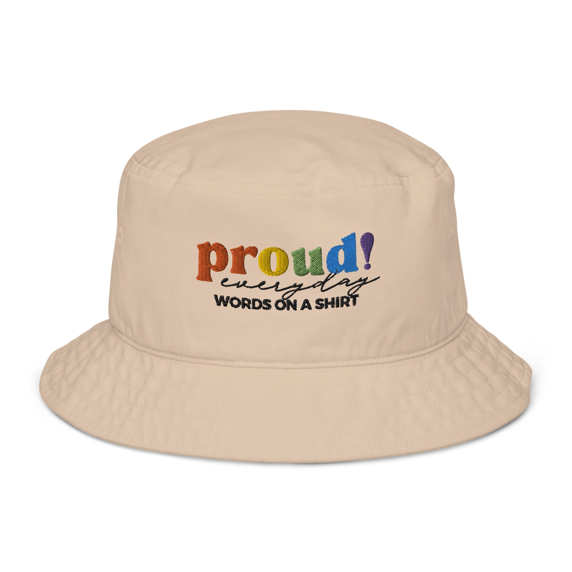 For a fashionable and environmentally-conscious option, choose the organic bucket hat! Made from 100% cotton twill, this hat is sure to be a go-to in your closet with its breathable fabric and sleek style. Proud Everyday