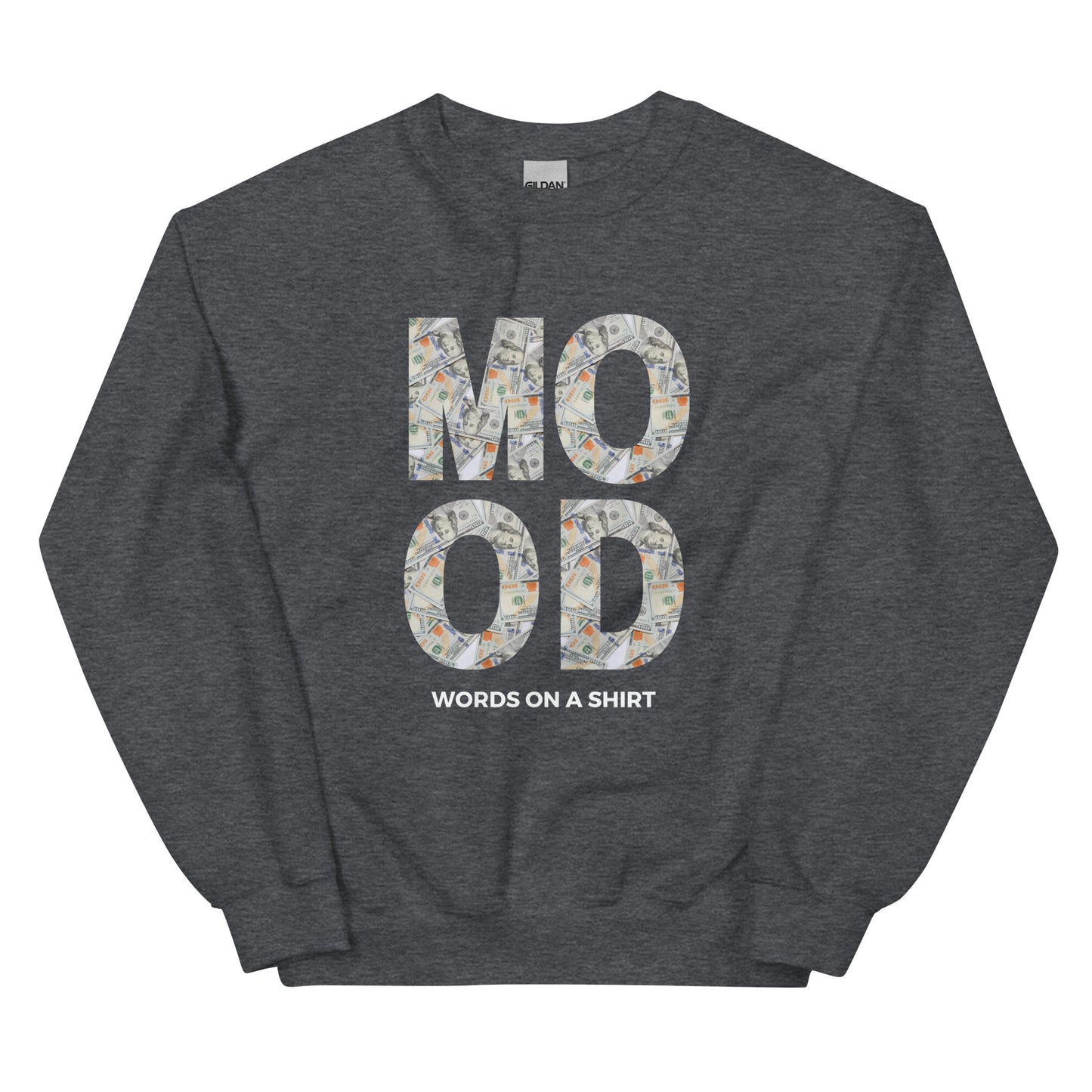 Get in the Money Mood with this cozy unisex sweatshirt! Perfect for staying warm and stylish in the colder months, it's made with pre-shrunk, air-jet spun yarn for a soft touch and reduced pilling. Fulfill all your money-making dreams in comfort and style.