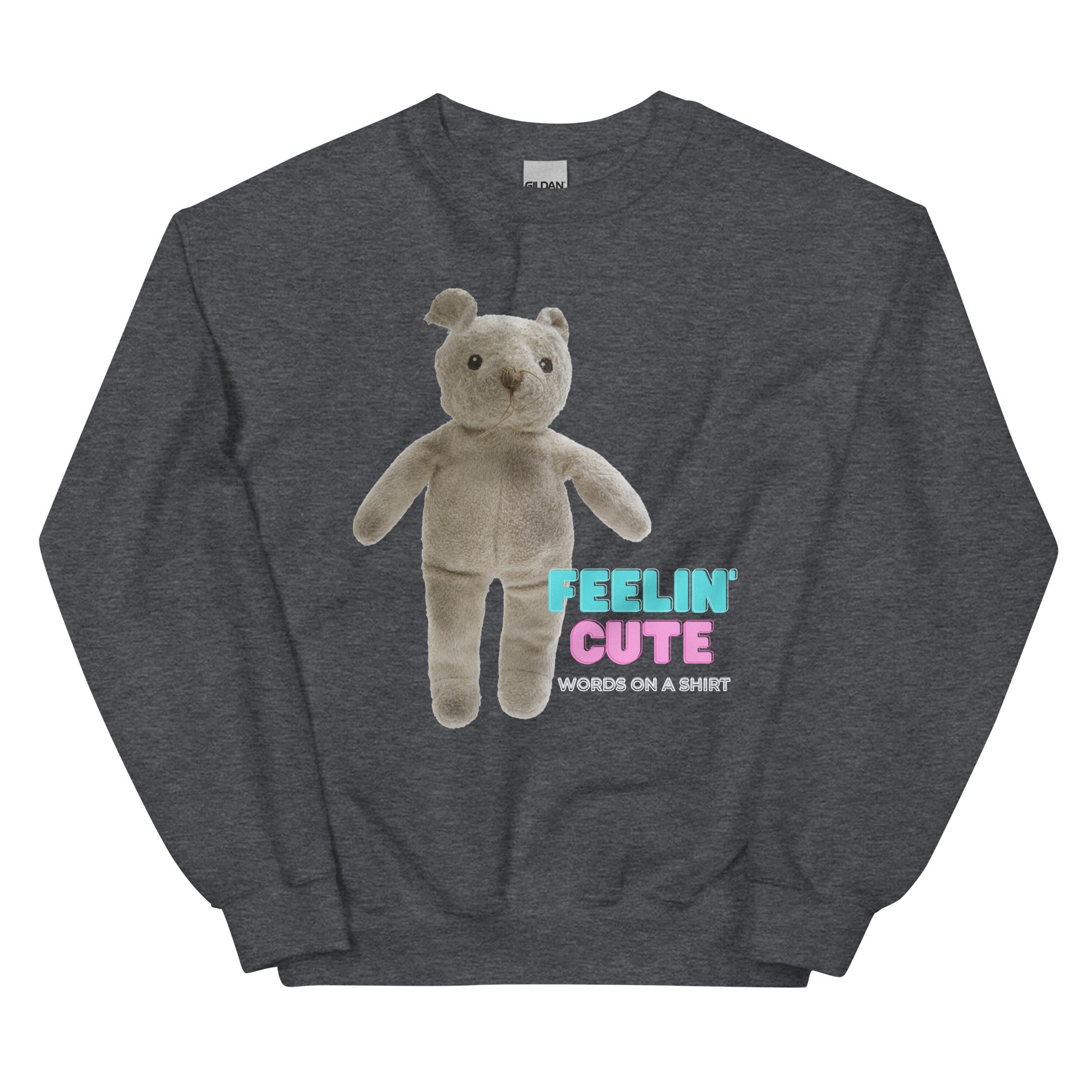 Stay cozy and stylish all winter long with this sturdy and warm sweatshirt. It's pre-shrunk and has a classic fit, plus the air-jet spun yarn gives it a soft touch. Get ready to feel cute with the Feeling' Cute Teddy sweatshirt!