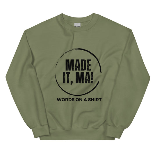 Follow your passion and stay warm in colder months with this durable and cozy sweatshirt. Designed with air-jet spun yarn for a soft touch and reduced pilling, this pre-shrunk, classic fit sweater is perfect for any day. Made It, Ma!