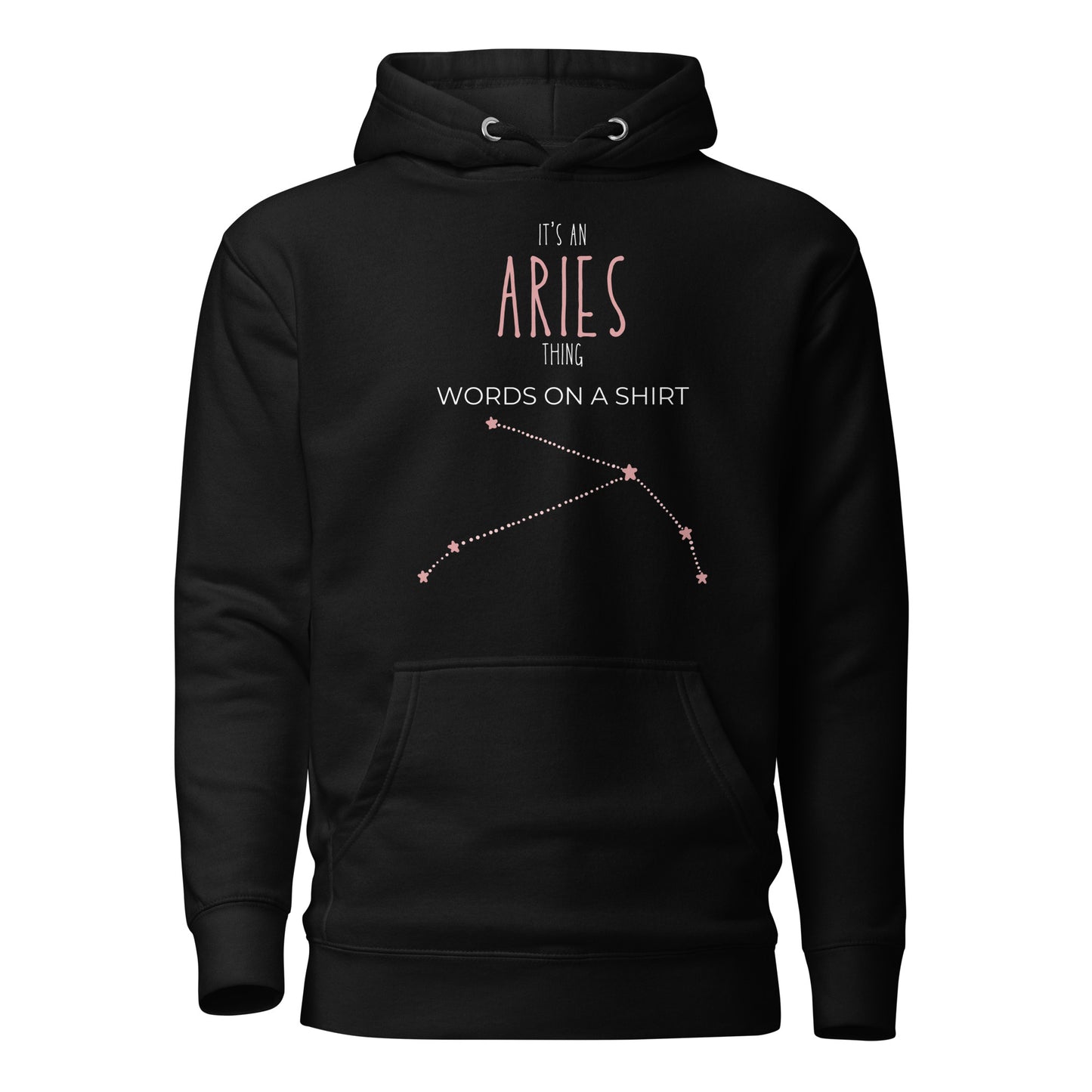 Looking to dominate? Get ready to rock this topnotch cotton hoodie, complete with a cozy hood, matching drawstrings, and convenient front pocket. Elevate your style game with this killer premium Aries hoodie.