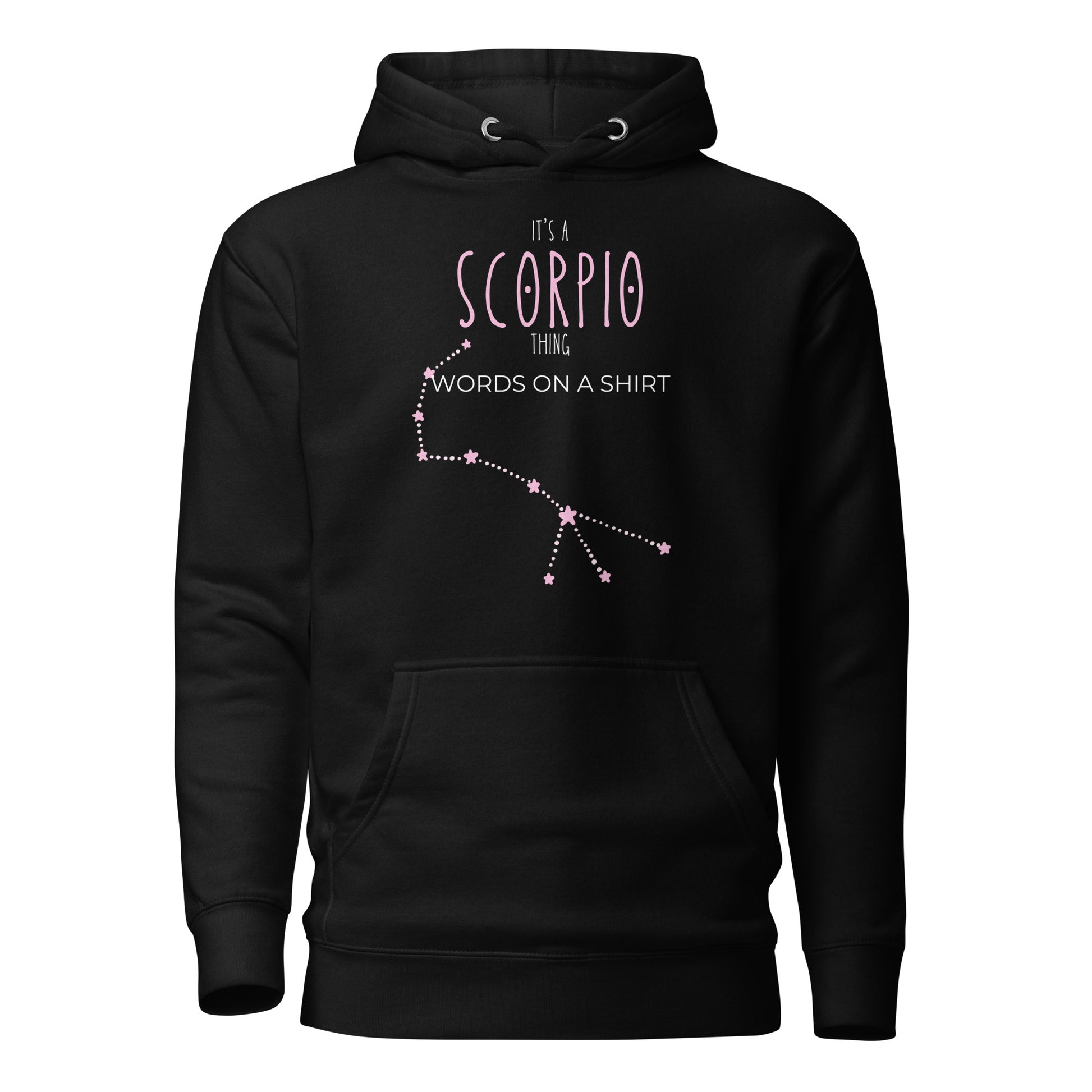 Are you ready to conquer? Imagine soft, high-quality cotton, a cozy hood with adjustable strings, and a convenient front pocket. Elevate your style with this unique, premium hoodie. Represent your zodiac with the Scorpio design.