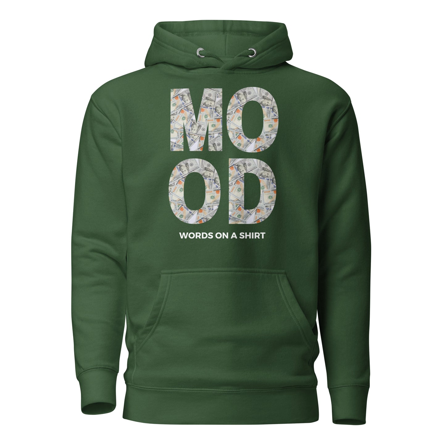 Feelin' fly? Check out this SWEET hoodie made with top-notch cotton, snug hood, matching strings, and front pouch. Transform your style with this lit premium hoodie. Money Mood!