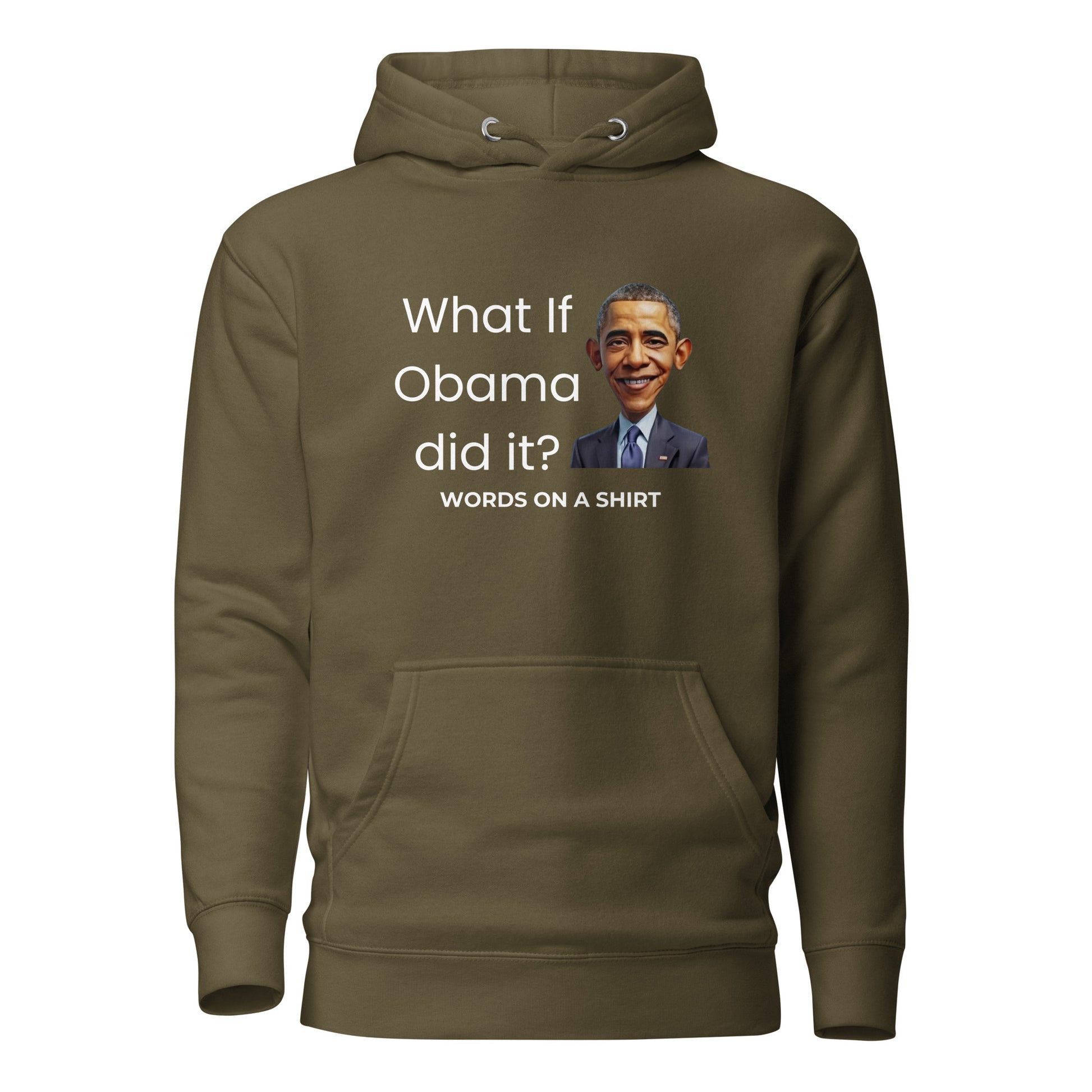 Get ready to slay in this high-quality cotton hoodie featuring a comfortable-fitted hood, matching drawstrings, and front pocket. Upgrade your style with this premium hoodie that's so dope, it'll have you asking, "What If Obama Did It?"