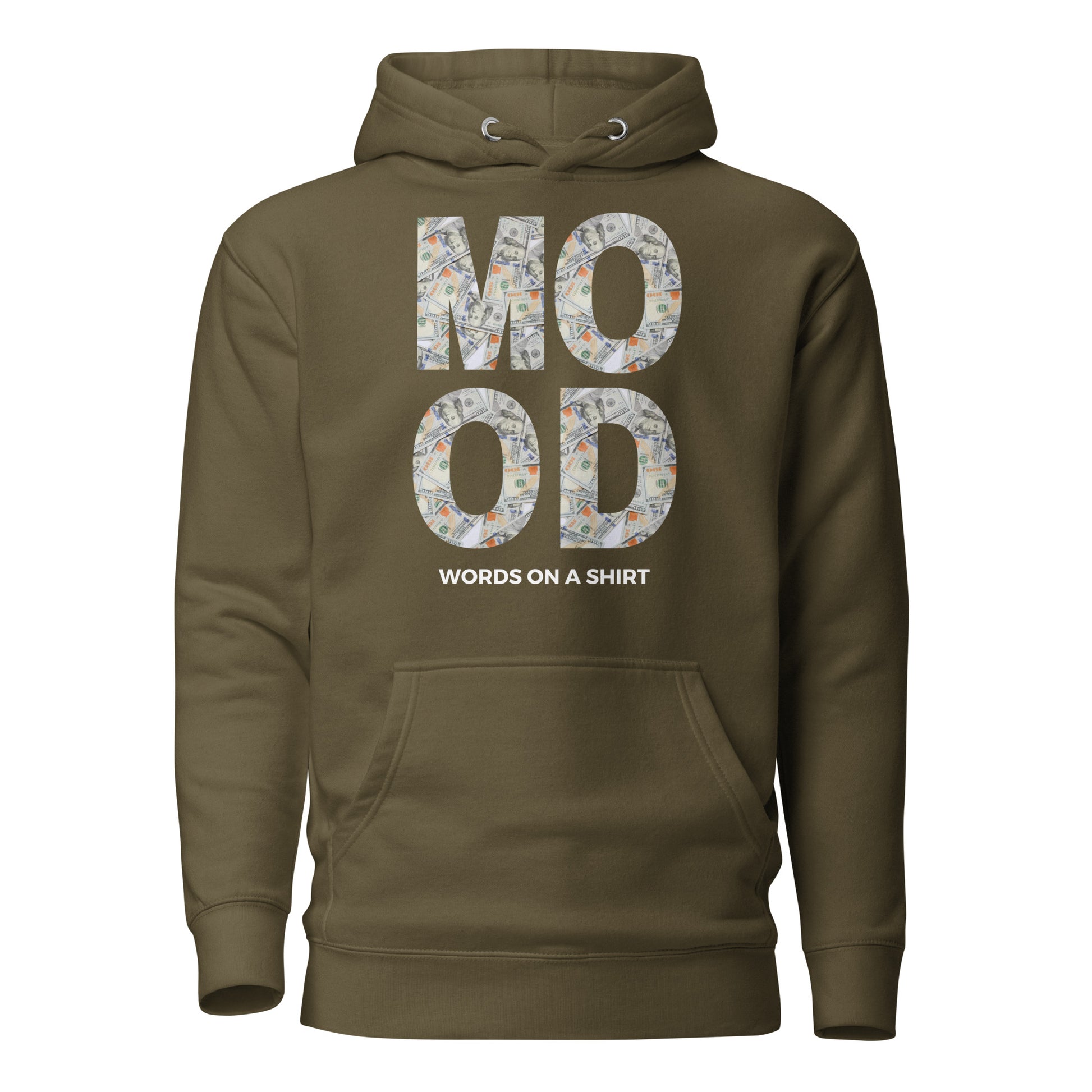 Feelin' fly? Check out this SWEET hoodie made with top-notch cotton, snug hood, matching strings, and front pouch. Transform your style with this lit premium hoodie. Money Mood!