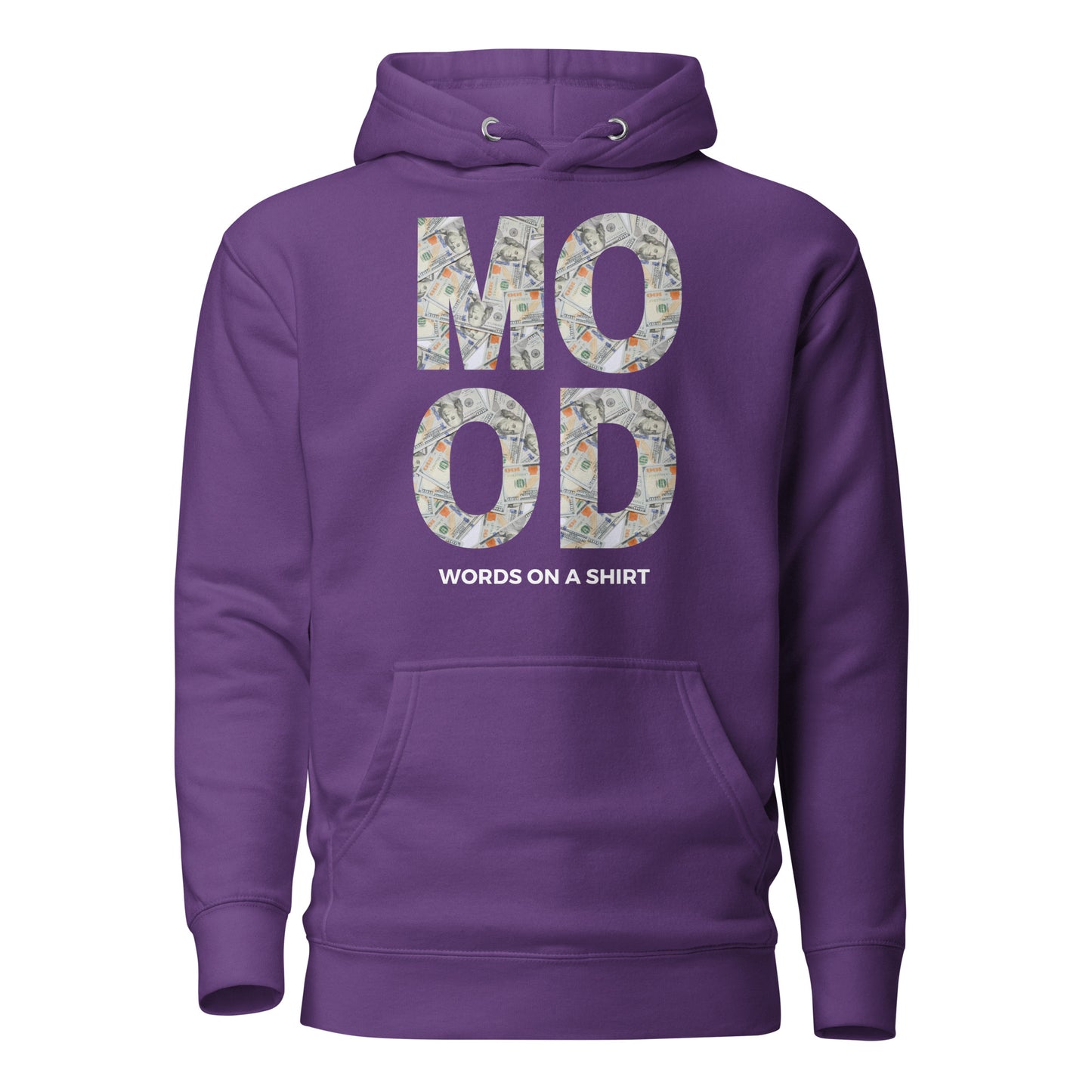 Feelin' fly? Check out this SWEET hoodie made with top-notch cotton, snug hood, matching strings, and front pouch. Transform your style with this lit premium hoodie. Money Mood!