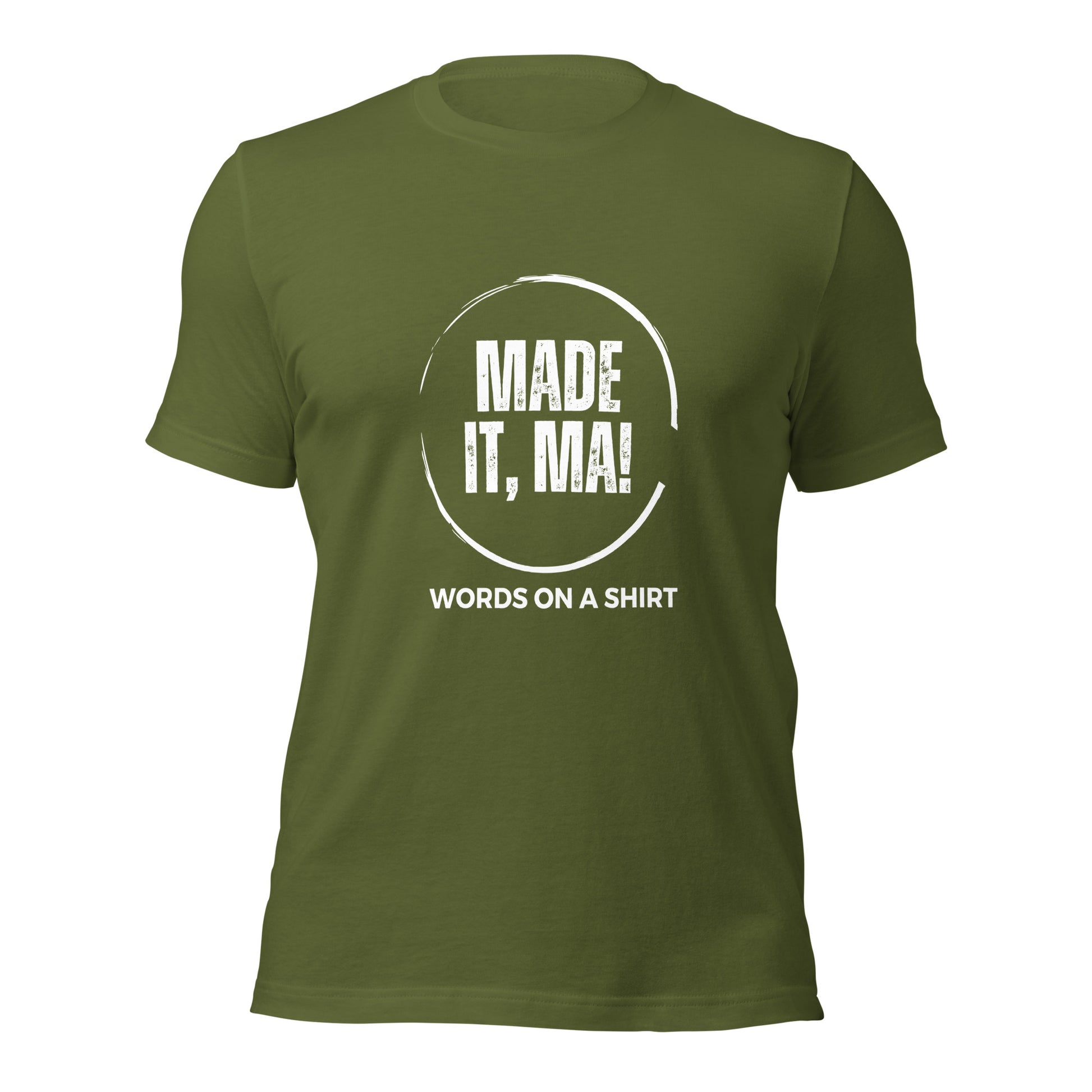 Let mom know your success with our Unisex T-Shirt-Made It Ma. Experience the best 100% cotton fabric that's pre-shrunk and has side-seamed construction. And the fit? Simply unbeatable.