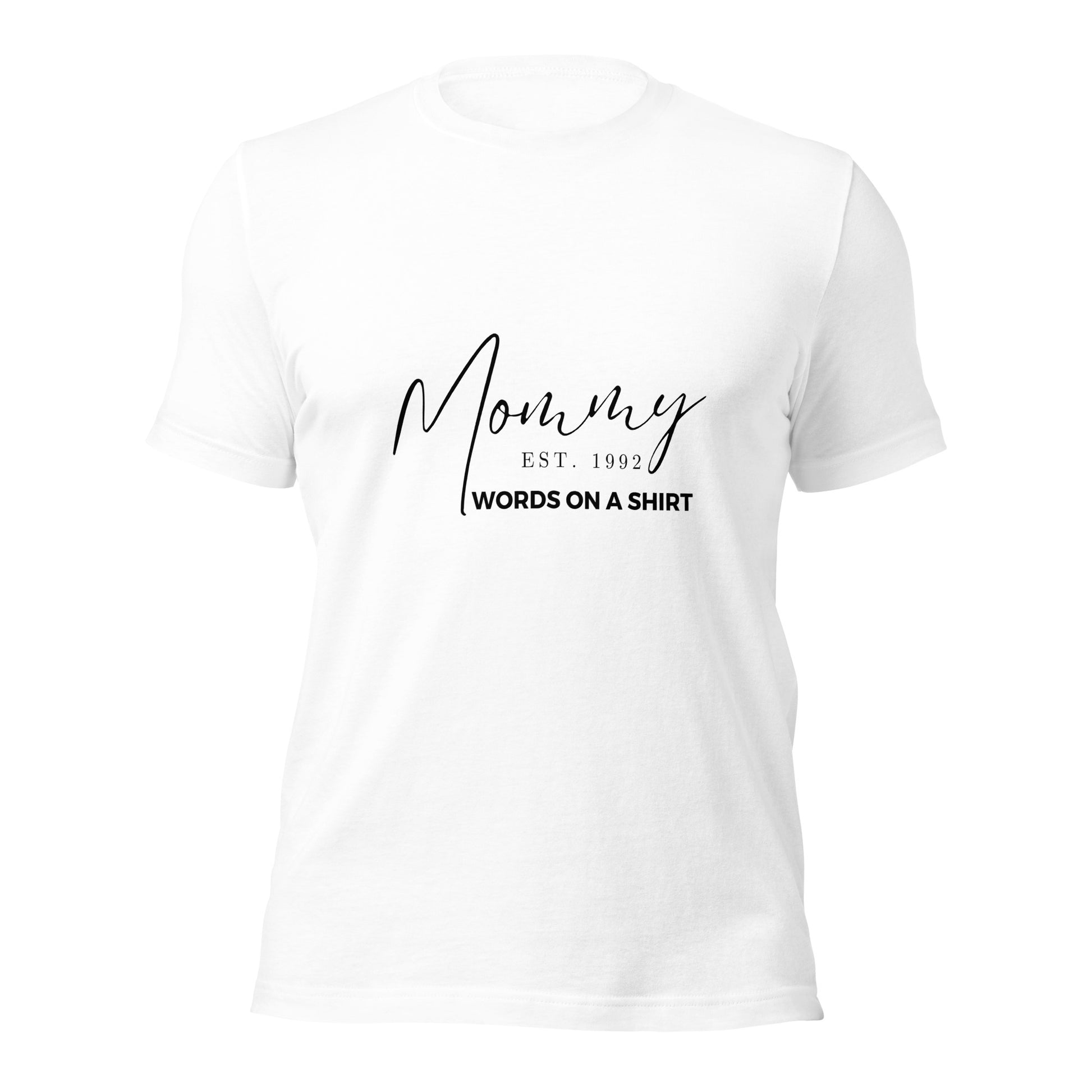 Show off the year you became a mom with our Unisex T-Shirt-Mommy Established. Made with 100% pre-shrunk cotton and side-seamed construction, this tee offers the best fit ever. Don't refuse this offer and rock your mommy status in style.