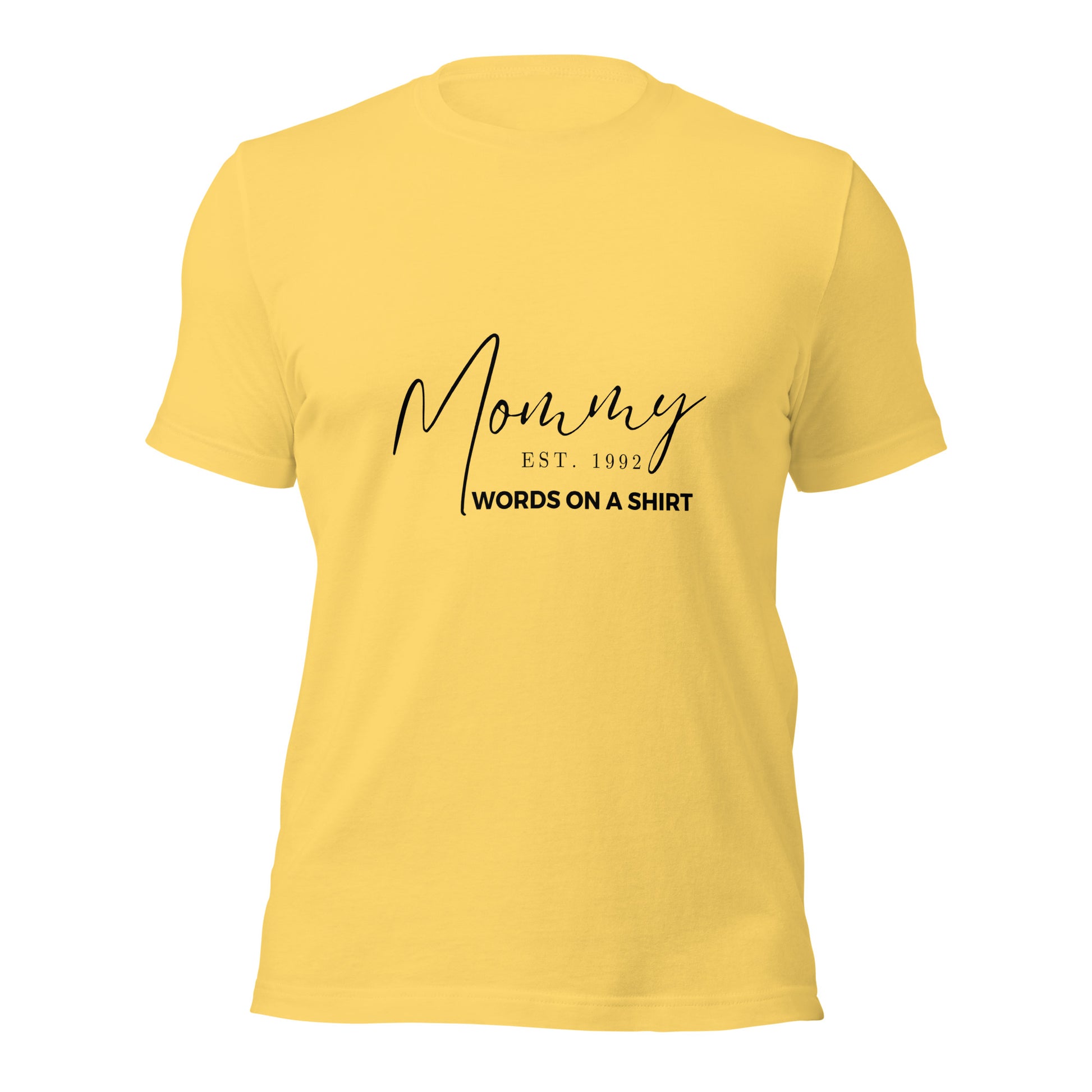 Show off the year you became a mom with our Unisex T-Shirt-Mommy Established. Made with 100% pre-shrunk cotton and side-seamed construction, this tee offers the best fit ever. Don't refuse this offer and rock your mommy status in style.