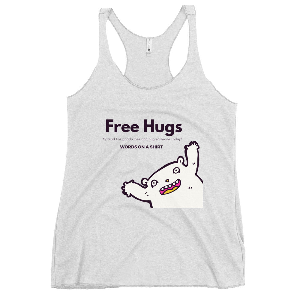 This tank is luxuriously soft, lightweight, and form-hugging with a flattering cut and raw seams for an added edge. Come and get your Free Hugs - no strings attached!