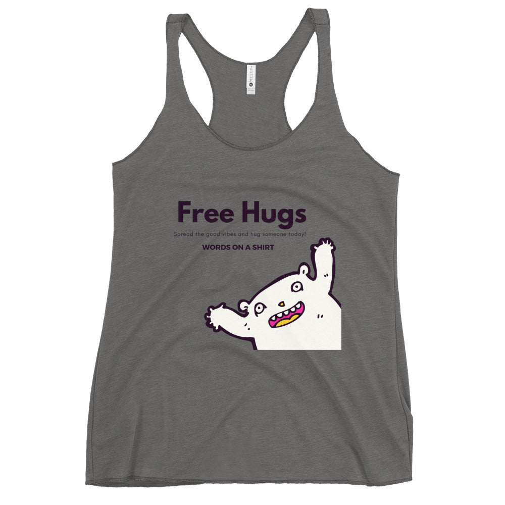 This tank is luxuriously soft, lightweight, and form-hugging with a flattering cut and raw seams for an added edge. Come and get your Free Hugs - no strings attached!