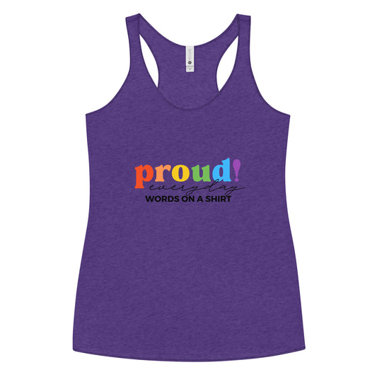 This tank top rocks a racecar-style back and hugs your bod just right. Plus, its raw edges add a lil' edge to your look. Go ahead, be proud every single day!