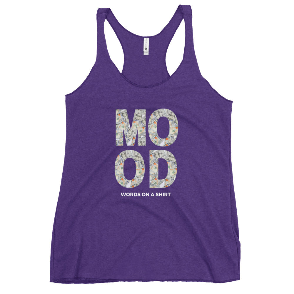 Get ready to conquer the day in style with our Money Mood Women's Racerback Tank! Made from soft, lightweight fabric, this tank features a flattering cut and raw edge seams for a touch of edginess. Perfect for showing off your playful side while staying comfortable. Money never looked so good!